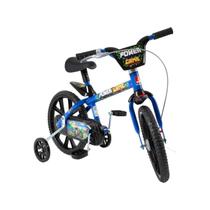 Bicicleta Aro 14 infantil Bandeirante 3047 Power Game Azul