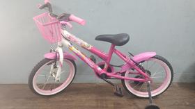 Bicicleta aro 16 branca/rosa princesa barbie