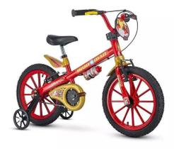 Bicicleta Aro 16 Em Alumínio C/rodinhas Menino Homem de Ferro Nathor Marvel Bicicleta Aro 16 Em Alumínio C/rodinhas Menino Homem de Ferro Nathor Marvel