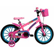 Bicicleta Aro 16 Feminina Athor Baby Lux Rosa C/Azul