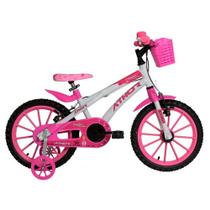 Bicicleta Aro 16 Feminina Athor Baby Lux Rosa C/ Cesta