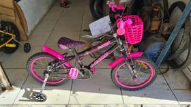 bicicleta aro 16 feminina rosa Cairu aco carbono