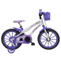 Bicicleta Aro 16 Feminino Athor Baby Lux Violeta Com Cesta