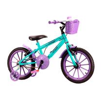 Bicicleta Aro 16 Forss Bella C/cestinha e Rodinhas Azul Bebe