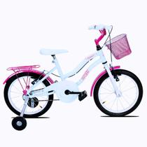 Bicicleta Aro 16 Forss Hello C/cestinha e Rodinhas - Pink