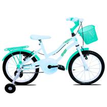 Bicicleta Aro 16 Forss Hello C/cestinha e Rodinhas Turquesa