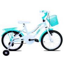 Bicicleta Aro 16 Forss Hello C/cestinha e Rodinhas Turquesa