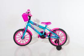 Bicicleta aro 16 infantil azul com rosa Bicicleta aro 16 infantil azul com rosa