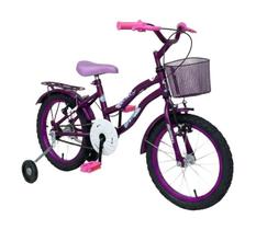 Bicicleta Aro 16 Infantil Feminina Princesa Retro C/ Cestinha Rodinhas De Treinamento