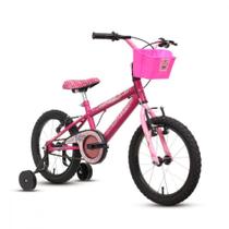Bicicleta Aro 16 Infantil Feminina Stone Rosa Com Rodinha Pink Com Rosa