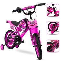 Bicicleta Aro 16 Infantil Moto Cross Rosa