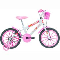Bicicleta Aro 16 Infantil Polikids Freios V-Brake Quadro 9" Branca Menina - Poli Sports