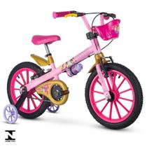 Bicicleta Aro 16 Infantil Princesa Disney Com Rodinha Nathor