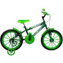 Bicicleta Aro 16 Masculina Infantil Verde C/Rodinhas