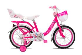 Bicicleta Aro 16 Missy Pro-X Infantil com Rodinhas Garupa Cesto e Paralama Feminina