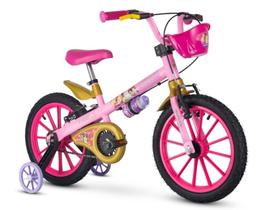 Bicicleta Aro 16 Princesas Disney Nathor Meninas Rosa Kids