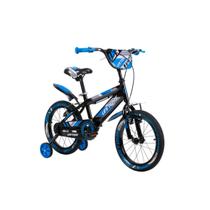 Bicicleta Aro 16 Pro Aventura Azul 2658 Uni Toys Com Rodinhas Freios V-Brake Protetor de Corrente