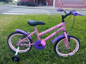Bicicleta aro 16 rosa/roxo penelope charmosa