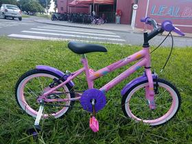 Bicicleta aro 16 rosa/roxo princesa