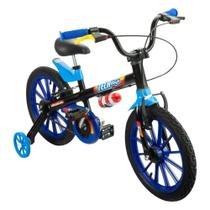 Bicicleta Aro 16 Tech Boys 6 com Rodinhas Azul/Preta- Nathor Bicicleta Aro 16 Tech Boys 6 com Rodinhas Azul/Preta- Nathor