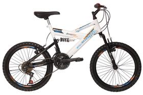 Bicicleta Aro 20 Bike Bmx Jumper Vellares Full Suspensão Freios V-brake Branca/laranja Neon