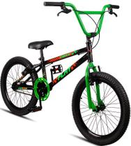 Bicicleta Aro 20 Bmx Infantil Flay Aro Aero - Preto+Verde Bicicleta Aro 20 Bmx Infantil Flay Aro Aero - Preto+Verde