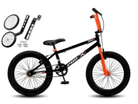 Bicicleta Aro 20 BMX Infantil PRO X S1 V-Brake Aros em Aluminio Com Rodinhas Laterais