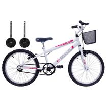 Bicicleta Aro 20 Branca meninas Com Rodinhas Bicicleta Aro 20 Branca meninas Com Rodinhas