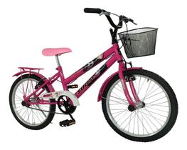 Bicicleta aro 20 cissa rosa pink + paralama+bagagueiro +cesta - SOUTH
