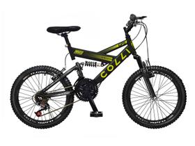 Bicicleta Aro 20" Colli GPS Freio V-Brake de Aço Carbono Suspensão Dupla