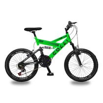 Bicicleta aro 20 colli gps v-brake suspensão full verde neon 15 Bicicleta aro 20 colli gps v-brake suspensão full verde neon 15