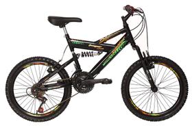Bicicleta Aro 20 Com Suspensão Freios V-brake Preto/laranja Neon Jumper Vellares