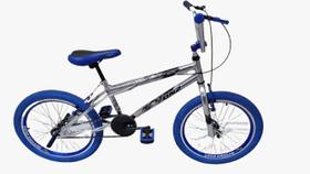 Bicicleta Aro 20 Dnz Cromada Pneu azul Bicicleta Aro 20 Dnz Cromada Pneu azul