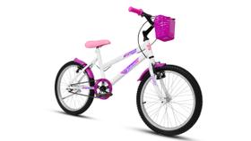 Bicicleta aro 20 Feminina Infantil Com Cestinha e Kit Rosa para idade de 6 a 12 anos
