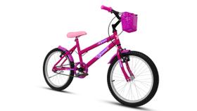 Bicicleta aro 20 Feminina Infantil Com Cestinha e Kit Rosa para idade de 6 a 12 anos