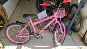 Bicicleta aro 20 feminina rosa aco carbono com cestinha SANS bike