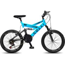 Bicicleta ARO 20 GPS Azul Colli com 21 Marchas e Suspensão