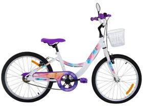 Bicicleta Aro 20 Infantil Caloi Ceci Branco com Cestinha Freio V Brake