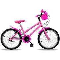 Bicicleta Aro 20 Infantil Feminina com Cestinha Para Criança Menina - Power Bike