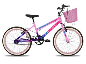 Bicicleta Aro 20 Infantil Feminina KOG Retro Com Cestinha