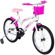 Bicicleta Aro 20 Infantil MTB Girl Com Roda Lateral