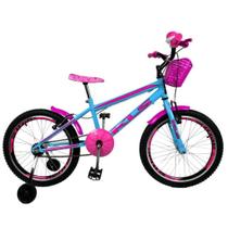 Bicicleta Aro 20 Kls Infantil Free Gold Freio V-Brake Mtb Com Roda Lateral Feminina