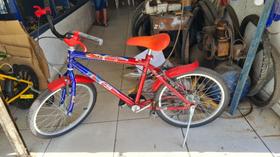 Bicicleta aro 20 masculina cor vermelha com azul Sams Bike