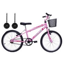 Bicicleta Aro 20 Mono Meninas Rosa Com Rodinhas