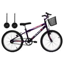 Bicicleta Aro 20 Mono Meninas Violeta Com Rodinhas