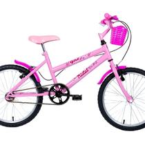 Bicicleta Aro 20 Quadro Mtb em Aço Girl Infantil Rosa