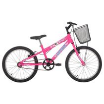 Bicicleta Aro 20 Sweet Girl Infantil V-Brake com Cesta Frontal Rosa Chicle Mormaii Bicicleta Aro 20 Sweet Girl Infantil V-Brake com Cesta Frontal Rosa Chicle Mormaii
