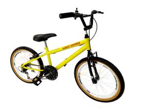Bicicleta aro 20 tipo bmx masculino aro aero 6 marchas amarl