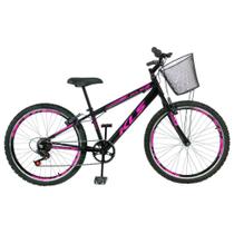 Bicicleta Aro 24 Alumínio Kls Sport Gold V-Brake Mono 7V Feminina