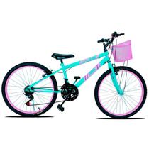 Bicicleta Aro 24 C/cestinha Forss Anny 18 Marchas Branco
